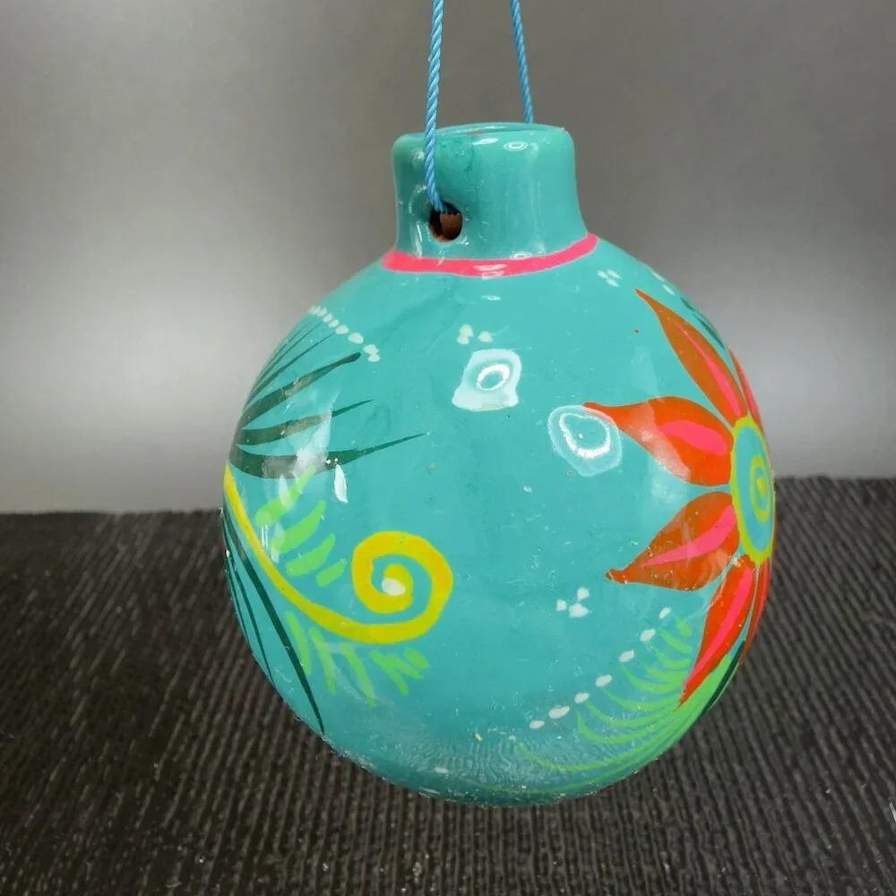 Hand Made Mexican‎ Pottery Redware Ornament Figurine Hanging Decor Mexico VTG